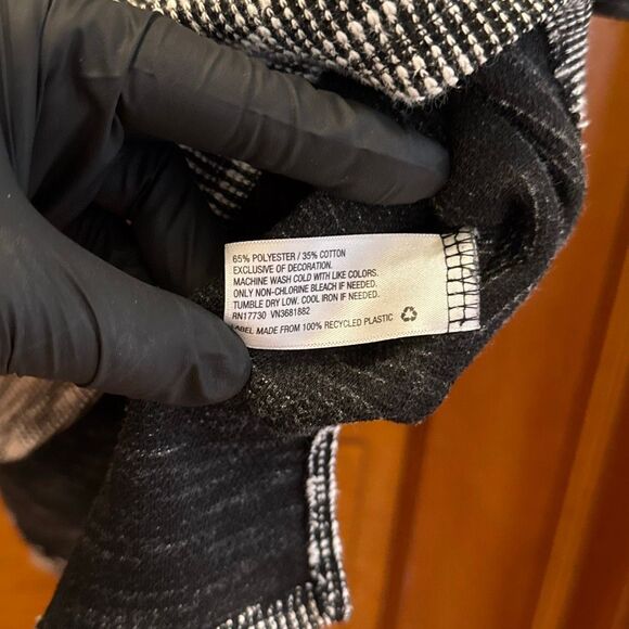 Merona Raglan Black Grey Tunic Sweater Women’s Extra Small - Picture 3 of 5